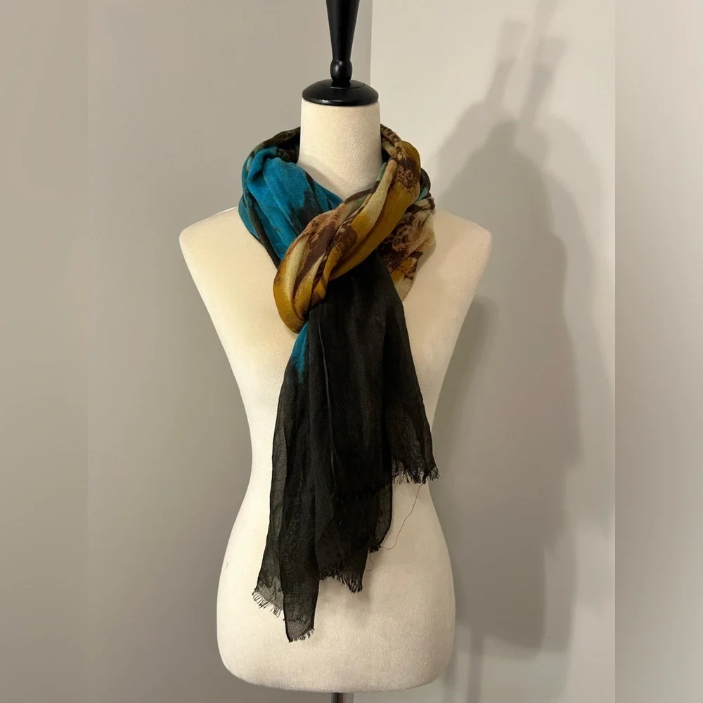 Ombre Tie Dye Long Versatile Scarf - abstract wearable art - Whimsigoth